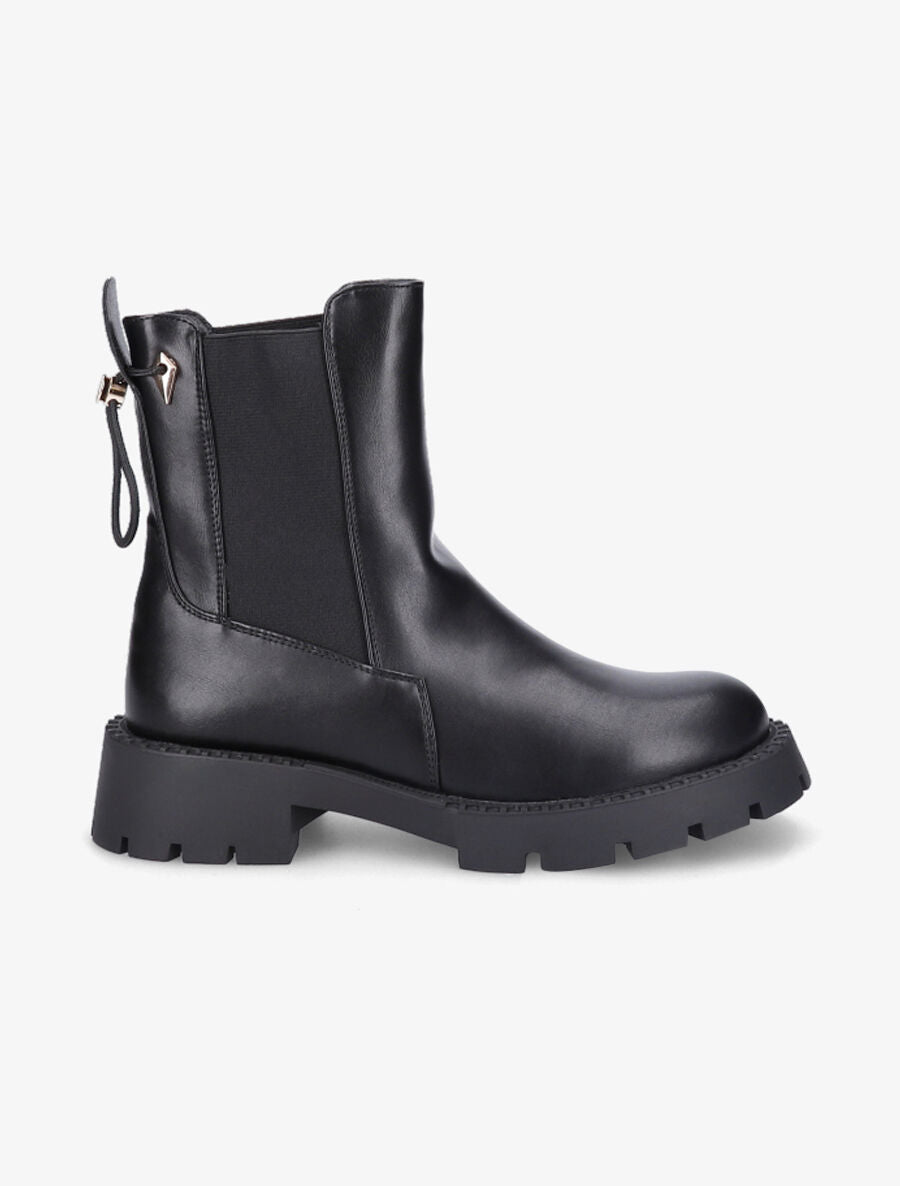 Chelsea boots en simili à liens - Noir - 1