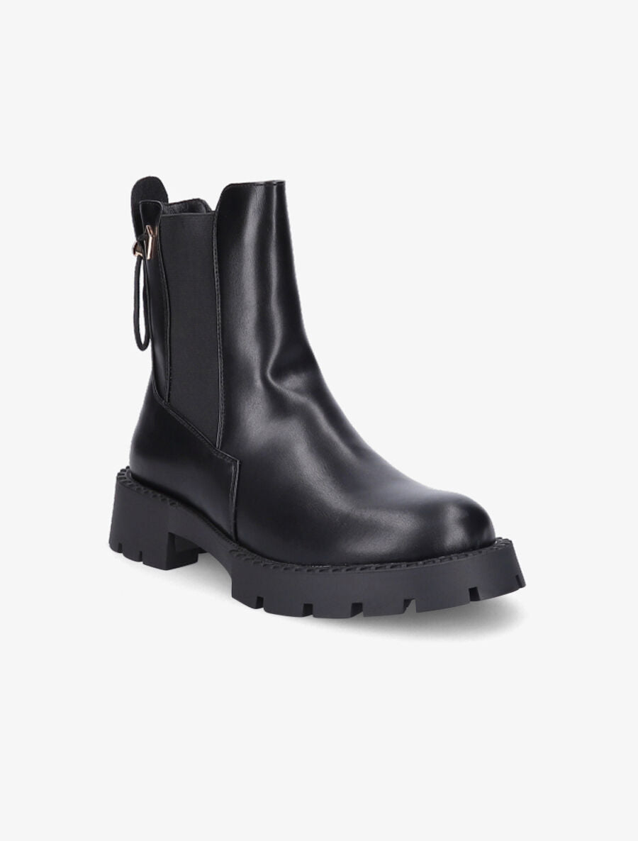 Chelsea boots en simili à liens - Noir - 2