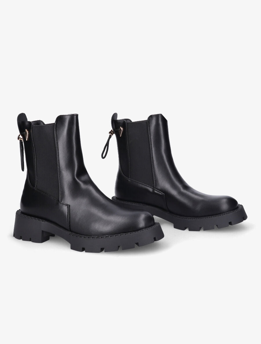 Chelsea boots en simili à liens - Noir - 4