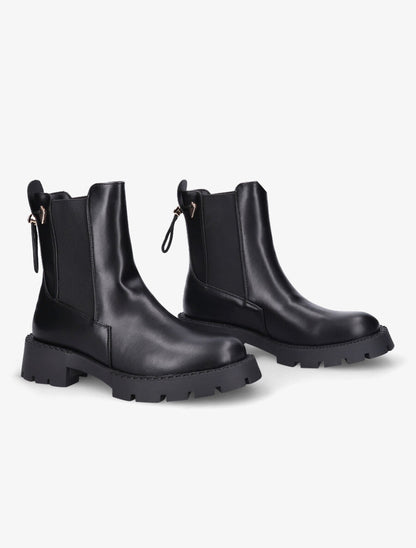 Chelsea boots en simili à liens - Noir - 4