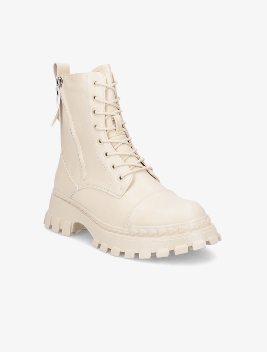 Boots militaire à zip - Beige - 2