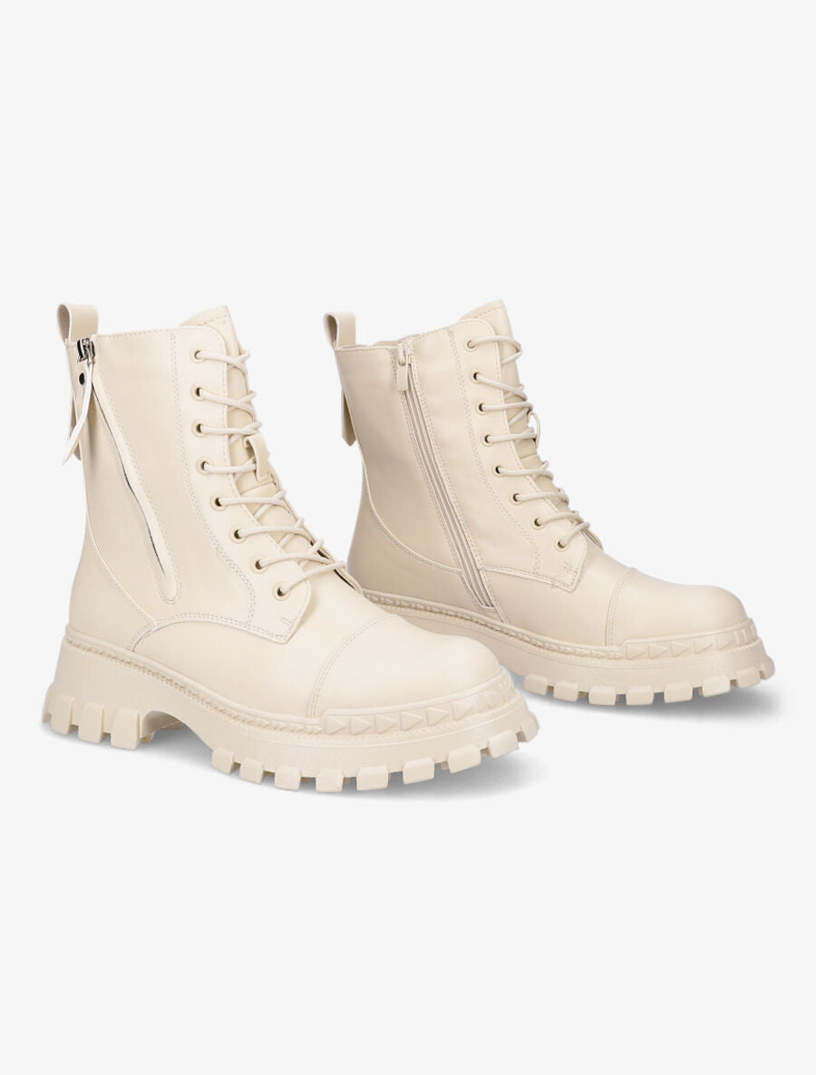 Boots militaire à zip - Beige - 4
