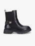 Bottines élastiquées à scratch - Noir - 1