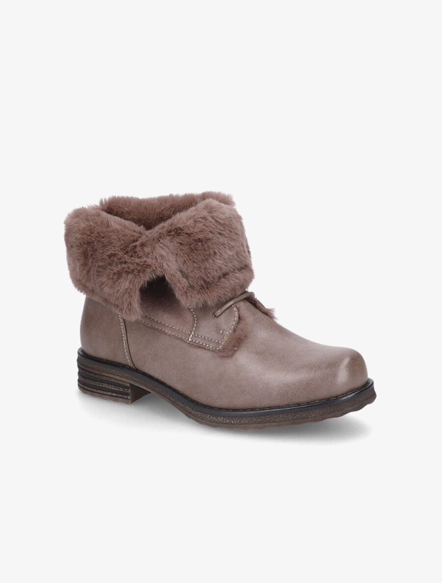 Bottines à chevilles fourrées à revers - Taupe - 2