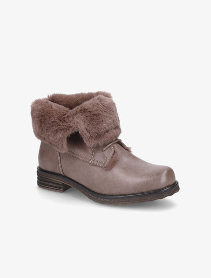 Bottines à chevilles fourrées à revers - Taupe - 2