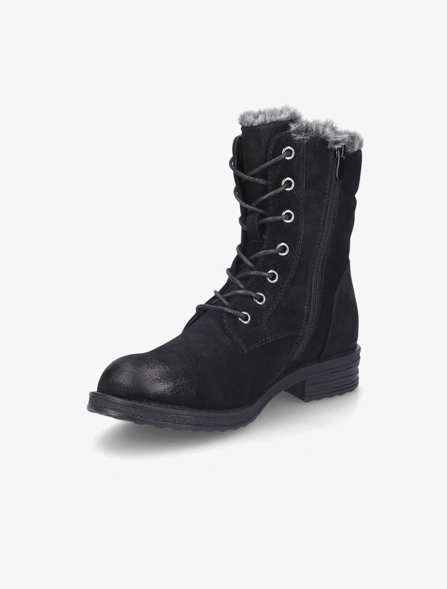 Bottines fourrées à lacets - Noir - 3