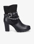 Bottines à chaîne et clous - Noir - 1