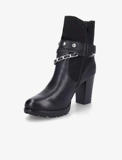 Bottines à chaîne et clous - Noir - 3