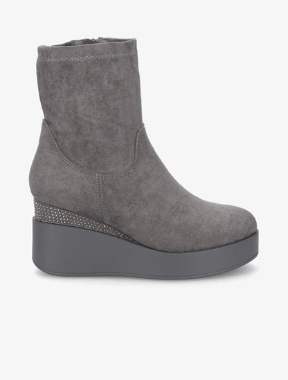 Bottines compensées à strass - Gris - 5
