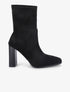 Bottines montantes en suédine à talon haut - Noir - 1