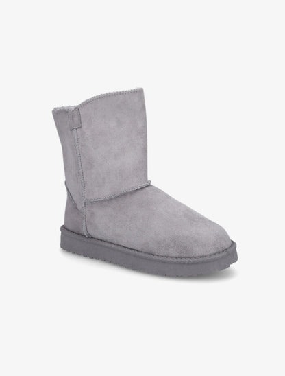 Boots classiques fourrées en suédine - Gris - 2