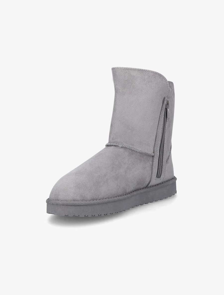 Boots classiques fourrées en suédine - Gris - 3