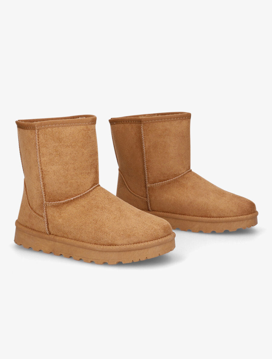 Boots fourrées en suédine - Camel - 4