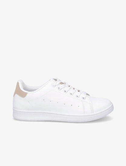 Tennis basiques à contrefort contrastant - Beige - 1