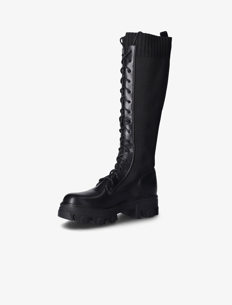 Bottes bi-matière à lacets - Noir - 4