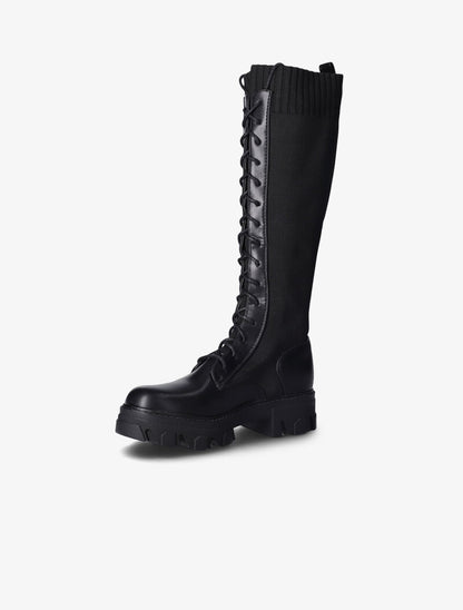 Bottes bi-matière à lacets - Noir - 4