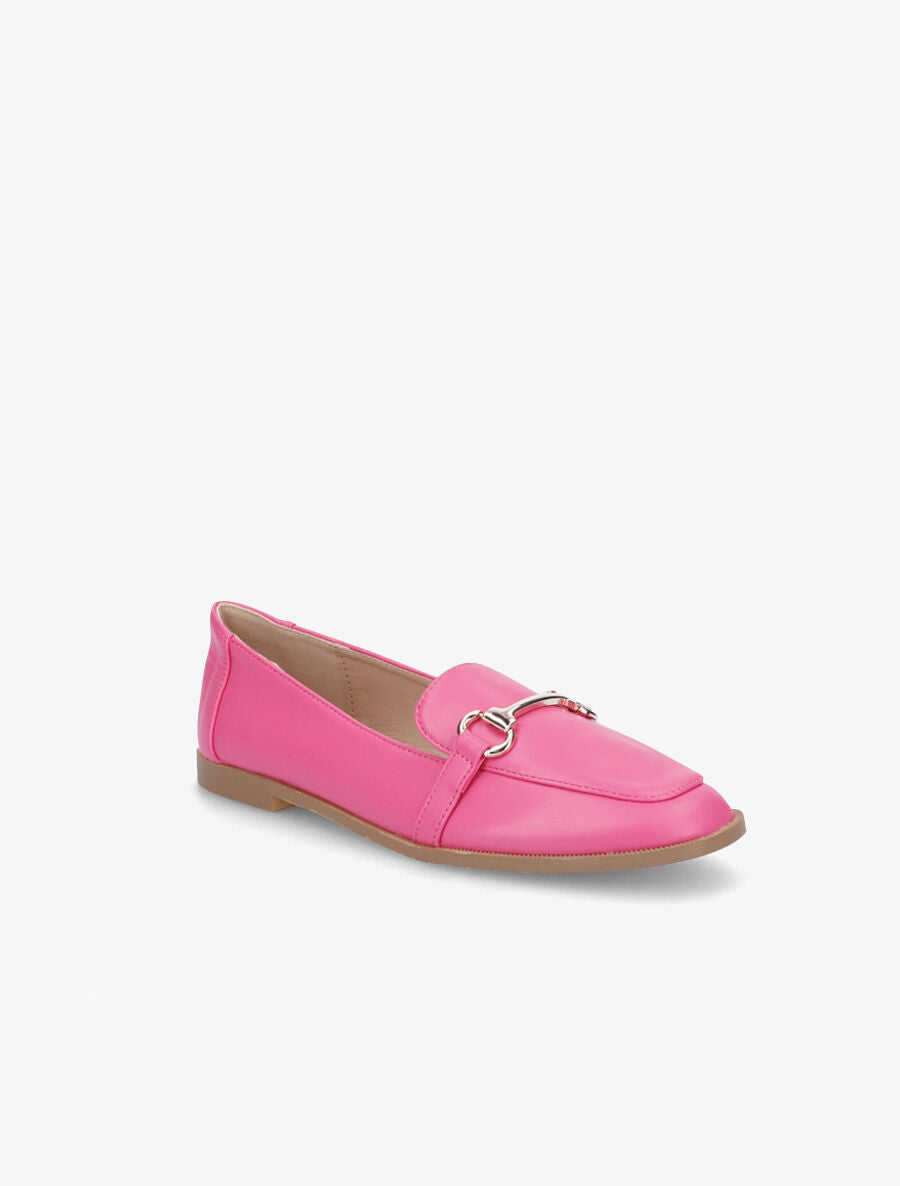 Mocassins à boucle en simili - Fushia - 2
