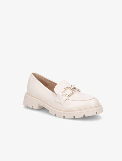 Mocassins en simili semelle chunky - Beige - 2