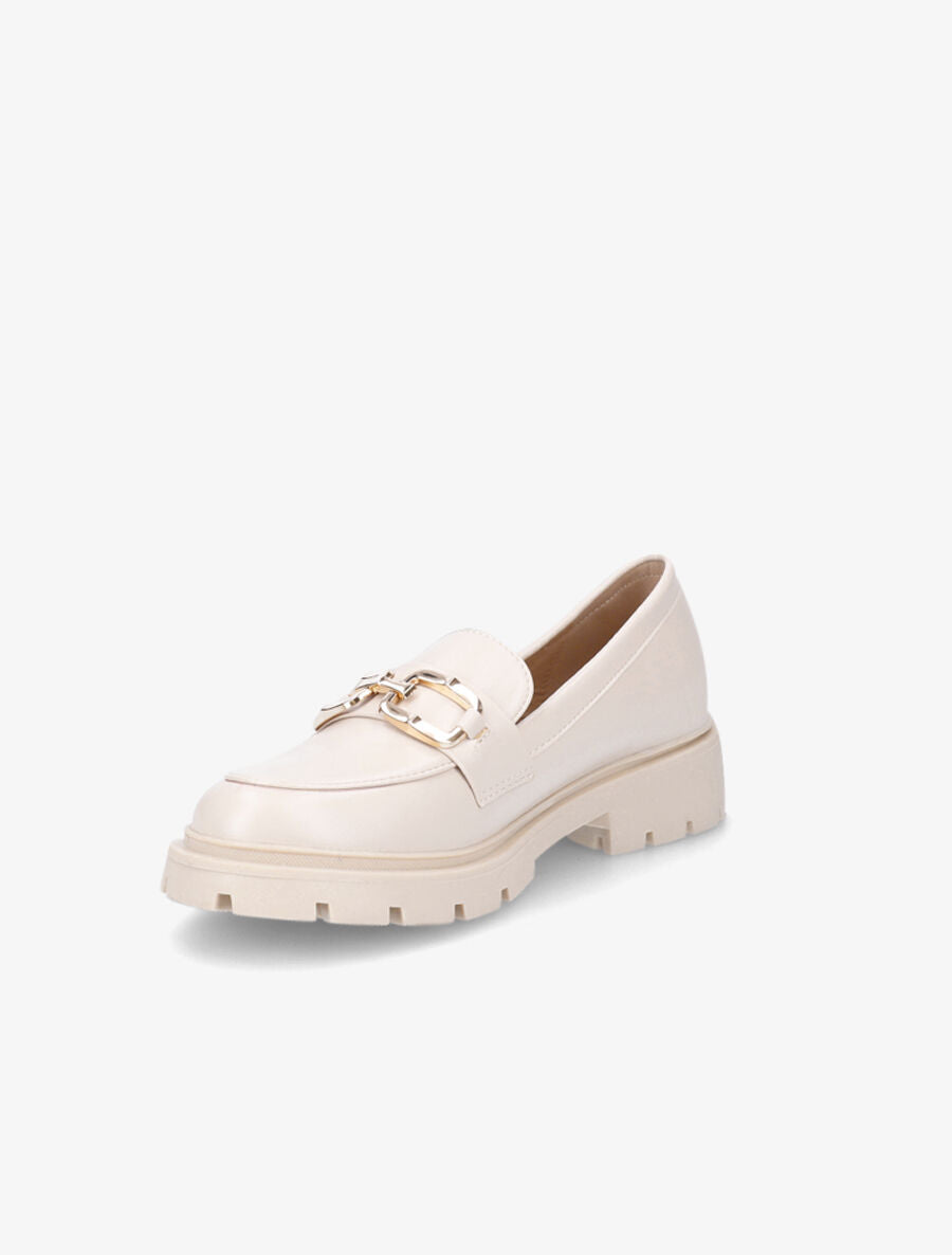 Mocassins en simili semelle chunky - Beige - 3
