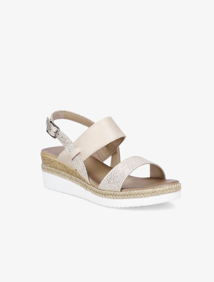 Sandales compensées irisées - Beige - 2