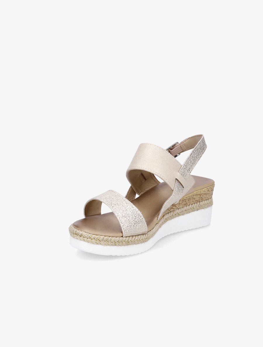 Sandales compensées irisées - Beige - 3
