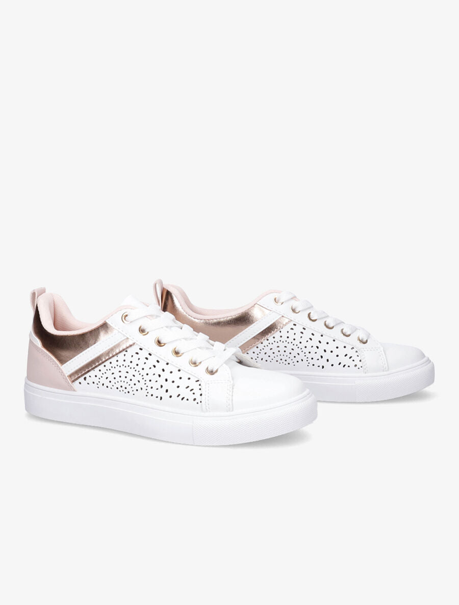 Baskets perforées à empiècements irisés - Rose gold - 4