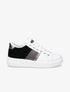 Sneakers en simili et suédine et bandes irisées - Noir - 1