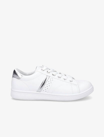 Sneakers à contrefort contrastant - Argent - 1