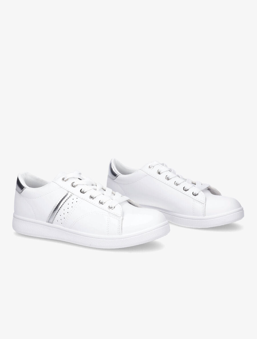 Sneakers à contrefort contrastant - Argent - 4