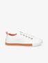 Sneakers à oeillets ornés de strass - Orange - 1