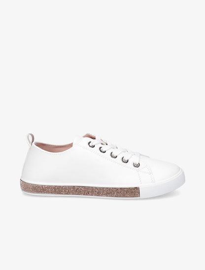 Baskets en simili semelle à strass - Rose gold - 5