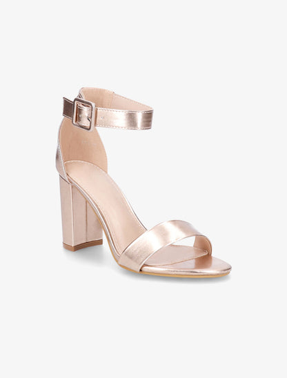 Sandales en simili à talon haut - Rose gold - 2