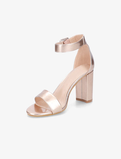 Sandales en simili à talon haut - Rose gold - 3