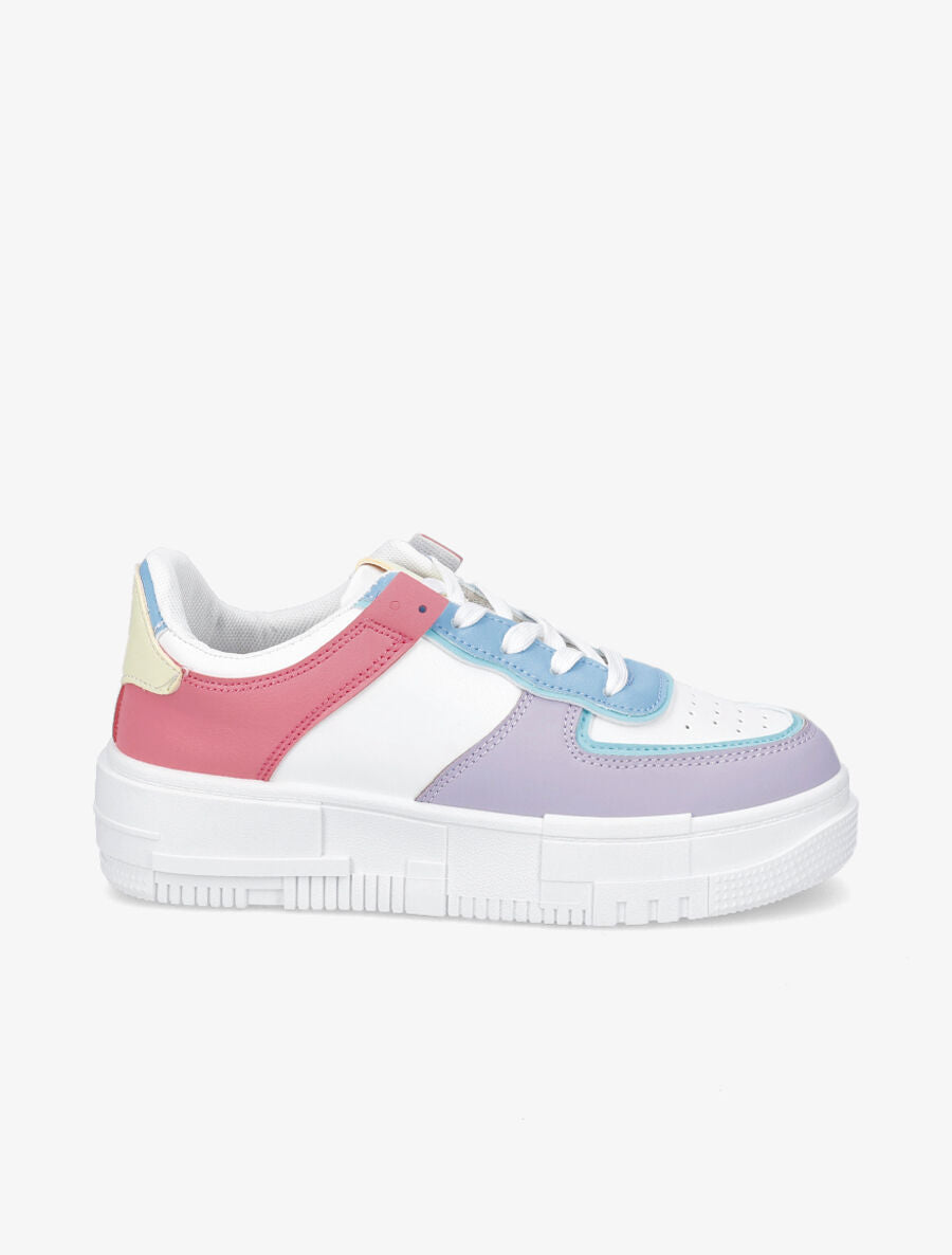 Sneakers à plateforme et couleurs contrastantes - Lilas - 1