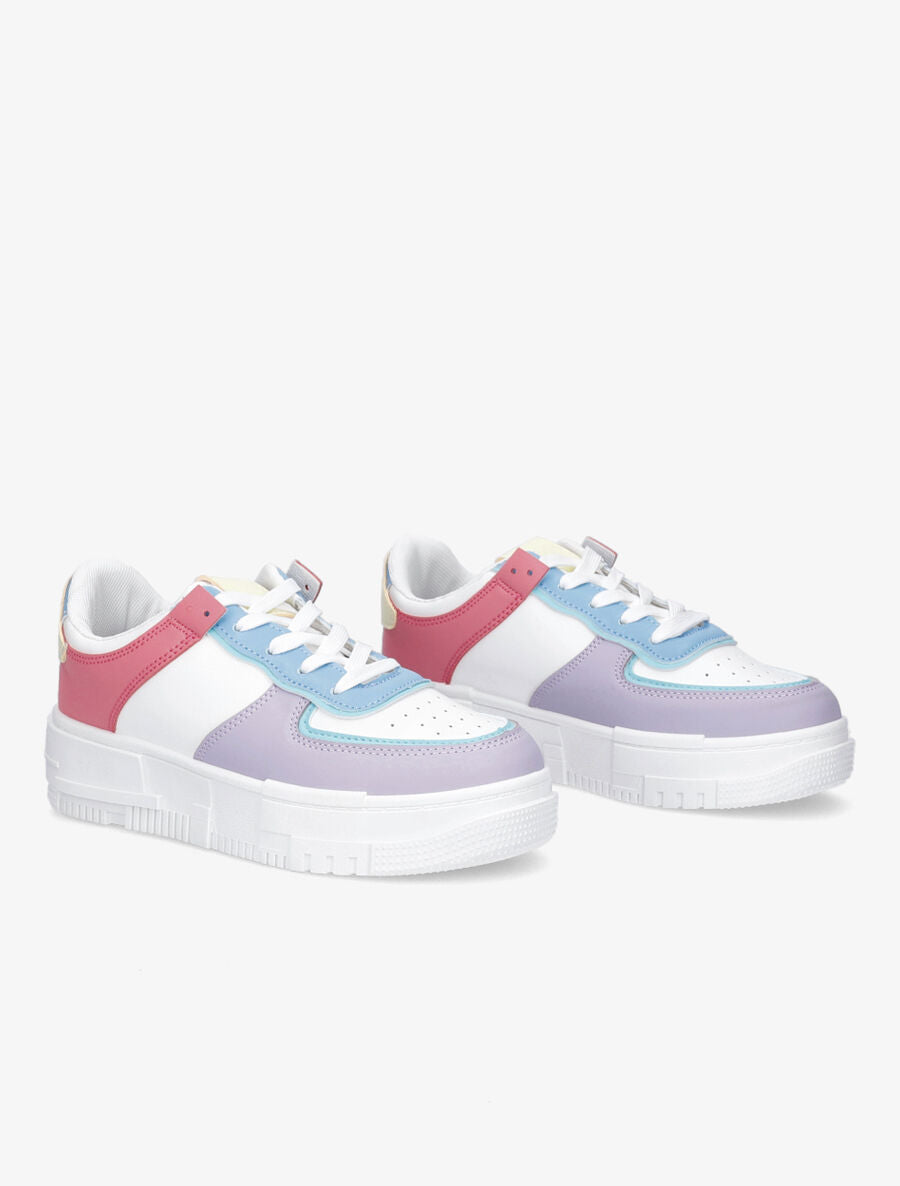 Sneakers à plateforme et couleurs contrastantes - Lilas - 4