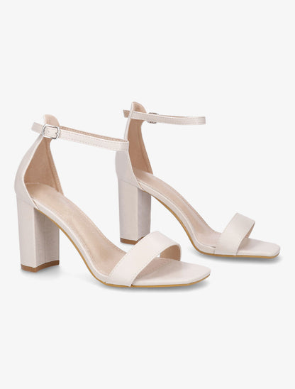 Sandales minimalistes à talon - Beige - 4