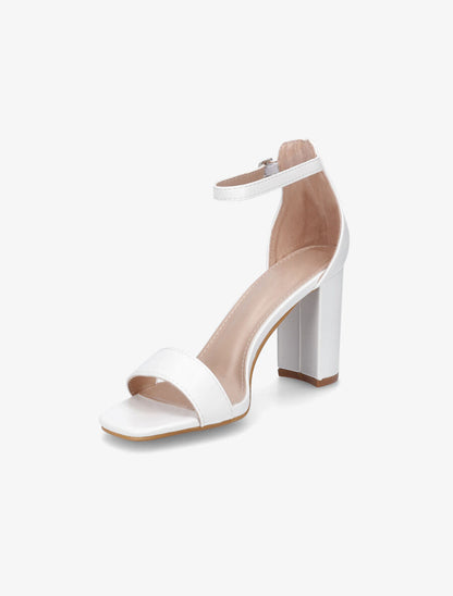 Sandales minimalistes à talon - Blanc - 3