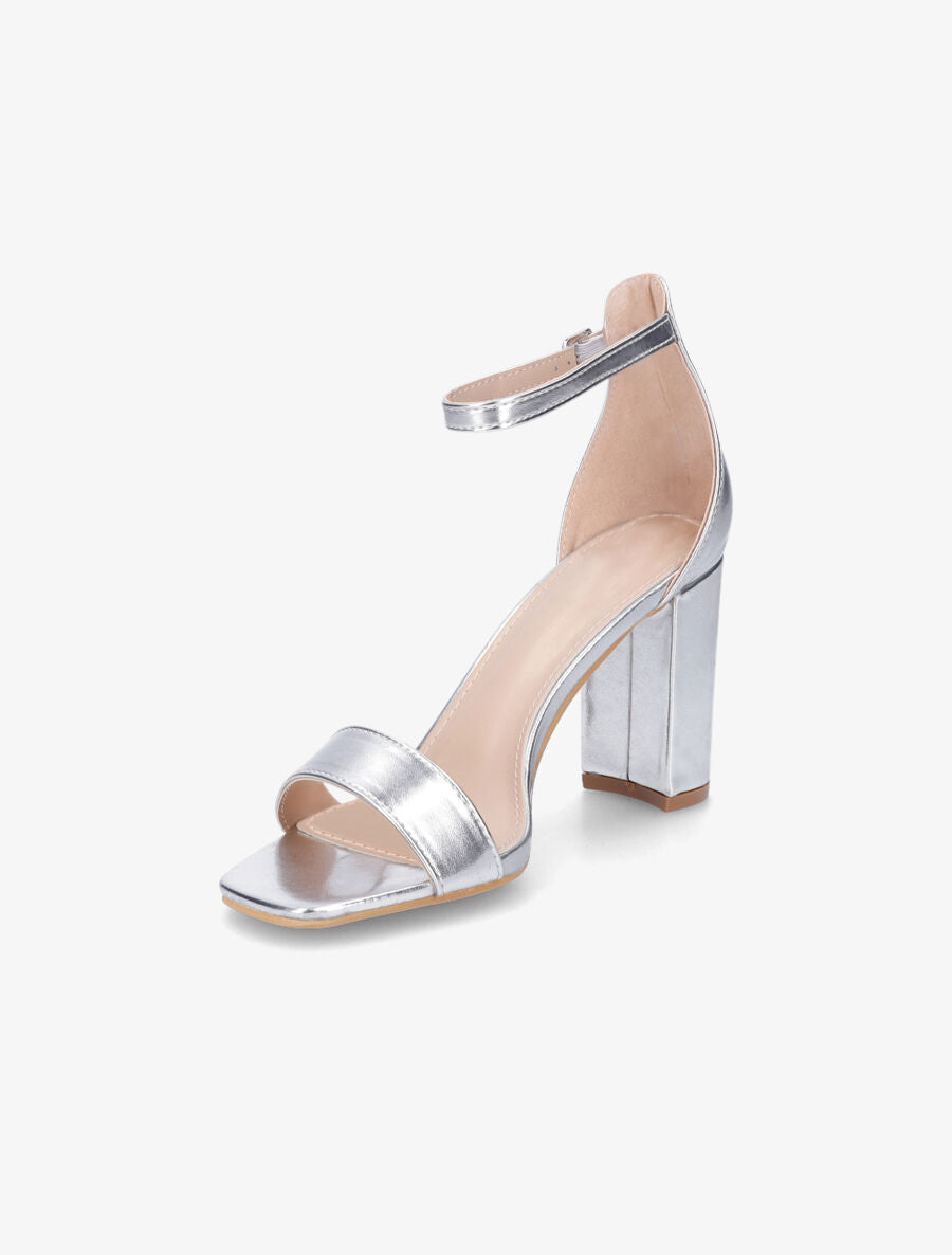 Sandales minimalistes à talon - Argent - 3
