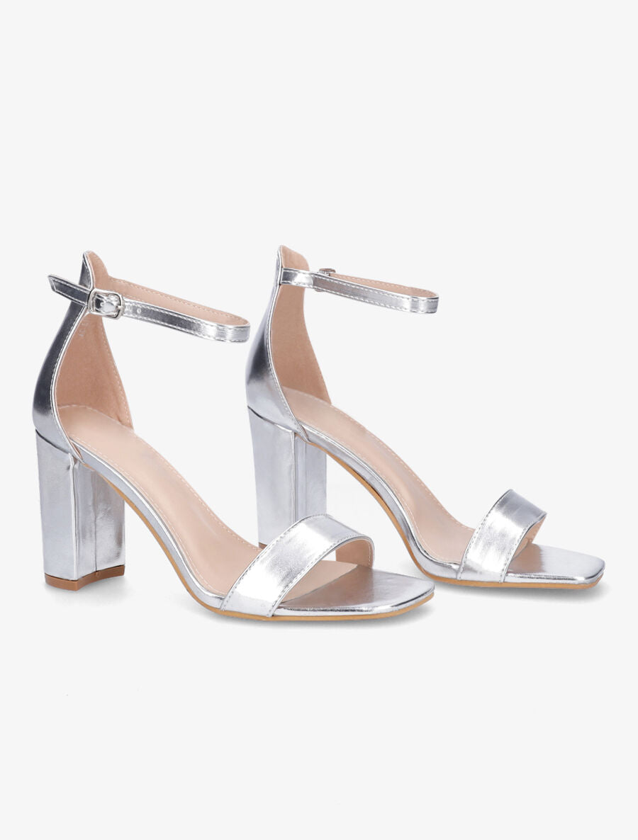 Sandales minimalistes à talon - Argent - 4