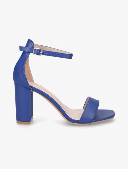 Sandales minimalistes à talon - Bleu électrique - 1