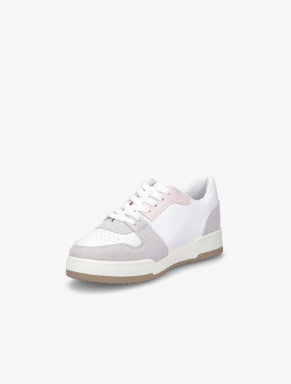 Sneakers en simili et suédine - Bleu ciel - 3