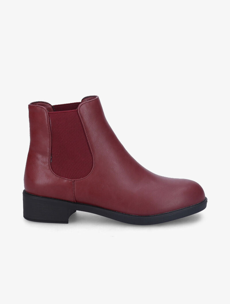 Chelsea boots en simili à semelle contrastante - Bordeaux - 2