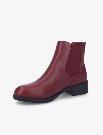 Chelsea boots en simili à semelle contrastante - Bordeaux - 4