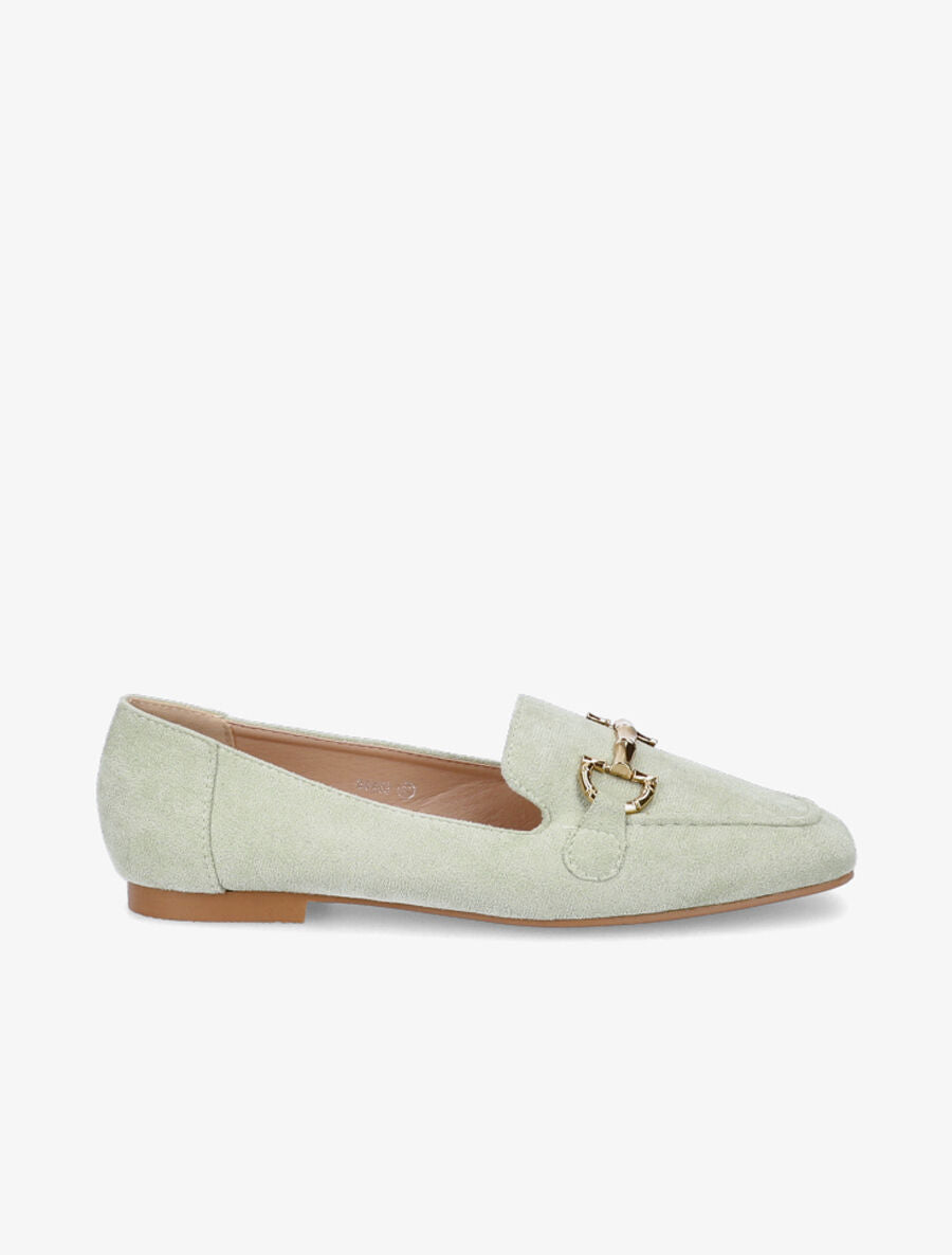 Mocassins à boucle en suédine - Vert amande - 5