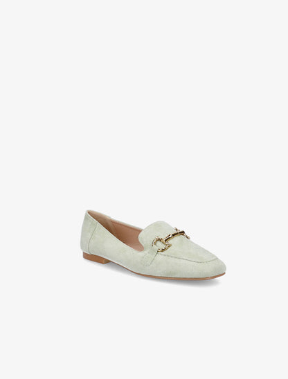 Mocassins à boucle en suédine - Vert amande - 2
