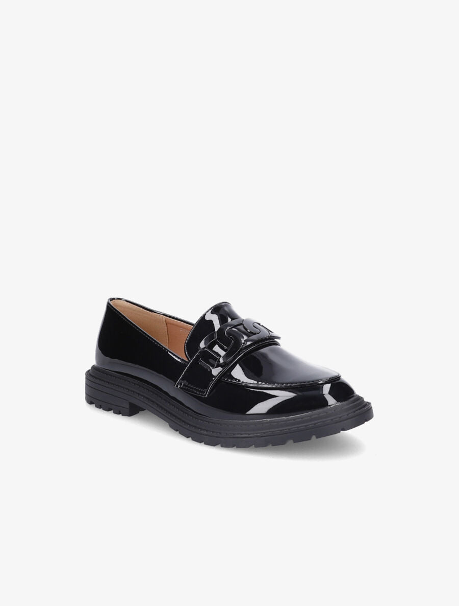 Mocassins vernis et boucle - Noir - 2