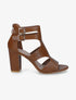 Sandales à talon et double brides à boucle - Marron - 1