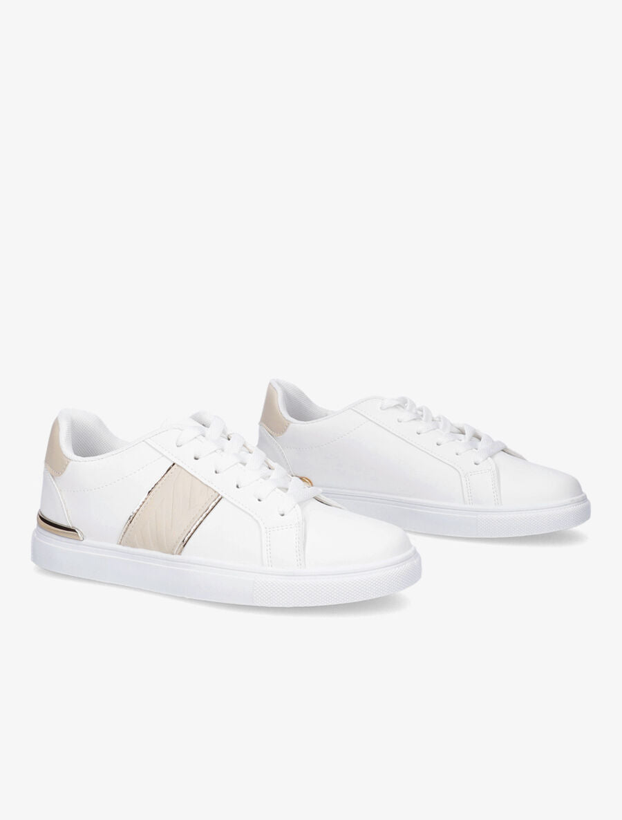 Tennis en simili à bande texturée - Beige - 4