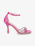 Sandales satinées à talon aiguille et strass - Fuschia - 1