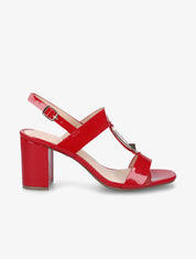 Sandales vernies à talon - Rouge - 5
